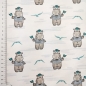 Preview: Niedlicher Baumwolljersey von Swafing mit lustigen Nilpferden im maritimen Style bedruckt, ideal für Kinder- und Babykleidung.