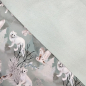 Preview: Softshellstoff in Jade mit Eulen und Polarfuechsen in arktischer Landschaft gemustert, ideal für Outdoorspielspass als Jacke oder Hose!