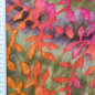 Preview: weicher Ausbrenner Viskosemix in Batikoptik mit orangen und pinken Blumen