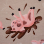 Preview: Super weicher Jersey mit lustigen Schweinchen gemustert