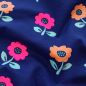 Preview: Kuschelweicher Jersey in royalblau mit Neonblumen gemustert