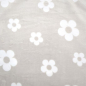 Preview: Kuscheliger Wellnessfleece in Sand mit Blumen gemustert