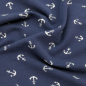Preview: Weicher leichter jersey in Marine mit kleinen Ankern gemustert