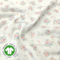 Preview: Weicher luftiger Bio Musselin in offwhite mit zarten Blümchen gemustert