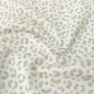 Preview: Superweicher French Terry aus Eigenproduktion in ecru mit Mini Leoprint in Salbei