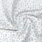 Preview: Superweicher French Terry aus Eigenproduktion in ecru mit Mini Leoprint in Puderblau