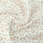 Preview: Superweicher French Terry aus Eigenproduktion in ecru mit Mini Leoprint in Blush