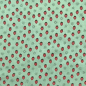 Preview: Weich fallender Baumwoll Stretch Cord in mint mit Minierdbeeren gemustert