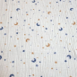 Preview: Weich fallender Musselin in offwhite mit Monden und Sternen gemustert