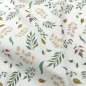 Preview: Leicht fallender Baumwollstoff in offwhite mit verschiedenen Blättern gemustert