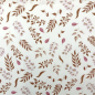 Preview: Leicht fallender Baumwollstoff in offwhite mit verschiedenen Blättern gemustert