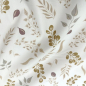 Preview: Leicht fallender Baumwollstoff in offwhite mit verschiedenen Blättern gemustert