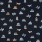 Preview: Leicht fallender Baumwollstoff in marine mit verschiedenen Fahr- und Flugzeugen gemustert