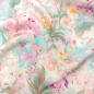 Preview: Weiche luftige Viskose in Aqua und Rosa-Farbtönen mit sommerlichen Blumen gemustert