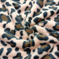 Preview: Kuschelweicher Wellnessfleece in peach mit Leopardenmuster