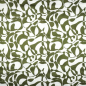Preview: Glatt und leicht fallender Baumwoll Satin in Olive/Weiß mit abstraktem Muster