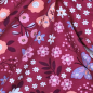 Preview: Weicher angenehmer French Terry in magenta mit Blumen und Schmetterlingen gemustert