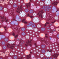 Preview: Weicher angenehmer French Terry in magenta mit Blumen und Schmetterlingen gemustert