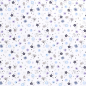 Preview: Baumwollstoff in hellblau mit Blumen gemustert.