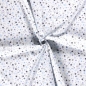 Preview: Baumwollstoff in hellblau mit Blumen gemustert.