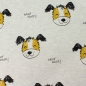 Preview: Kuscheliger, brushed Sweatstoff mit plakativem Hundemotiv.