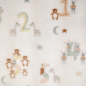 Preview: Wellnessfleece mit bunten Tieren und Zahlengemustert, ideal für kuschelige Decken und Kissen
