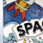 Preview: Wellnessfleece mit buntem Weltraummuster mit Raketen