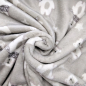 Preview: Wellnessfleece mit niedlichen Baerchen in Beigetoenen gemustertaerchen gmustertBluemchen und Herzchen gemustert