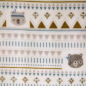 Preview: Wellnessfleece mit Baerenkoepfen gemustert