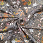 Preview: Bio-Baumwollstoff mit wunderschoenen Herbstblumen bedruckt