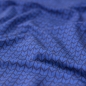 Preview: Hochwertiger French Terry in Blau mit rautenartigem Strickmuster