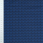 Preview: Hochwertiger French Terry in Blau mit rautenartigem Strickmuster