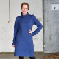 Preview: Hochwertiger French Terry in Blau mit rautenartigem Strickmuster