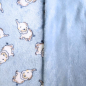 Preview: Kuscheliger Wellnessfleece in hellblau mit Baby Elefanten gemustert