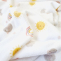 Preview: Kuscheliger Wellnessfleece mit Regenbögen, Sonnen und Wolken gemustert