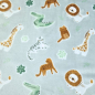 Preview: Kuscheliger Wellnessfleece mit niedlichn Zootieren gemustert