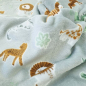 Preview: Kuscheliger Wellnessfleece mit niedlichn Zootieren gemustert
