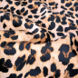 Preview: Weiche luftige Viskose in Beige-Tönen mit Leoprint.