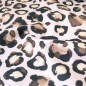 Preview: Robuster, fester Canvas in Nude mit Leoprint gemustert