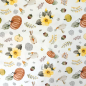 Preview: Weich fallender Jersey in offwhite mit Herbstmotiven gemustert