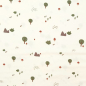 Preview: Weicher Baumwolljersey in Ecru mit Mini Waldmotiven gemustert