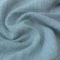 Preview: Weicher blickdichter Musselin 6-lagig in hellem Jeansblau