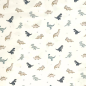 Preview: Kuschelweicher Jersey in ecru mit kleinen Babydinos gemustert