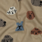 Preview: Weicher Waffeljersey in beige mit niedlichen Hundeköpfen gemustert