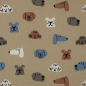 Preview: Waffeljersey Cute Dogs Beige