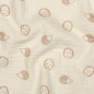 Preview: Weich fallender Musselin in ecru mit niedlichen Igeln gemustert