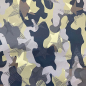 Mobile Preview: Outdoorstoff in limette mit einem Camouflagemuster.