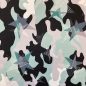 Preview: Outdoorstoff in mint mit einem Camouflagemuster.