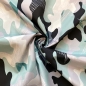 Preview: Outdoorstoff in mint mit einem Camouflagemuster.