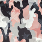 Preview: Outdoorstoff in rosa mit einem Camouflagemuster.